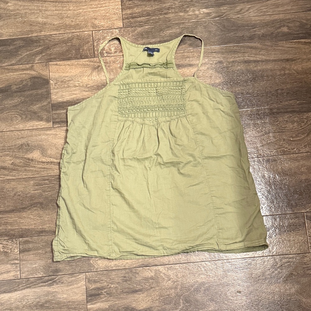 GAP Light Green Smocked Tank Top